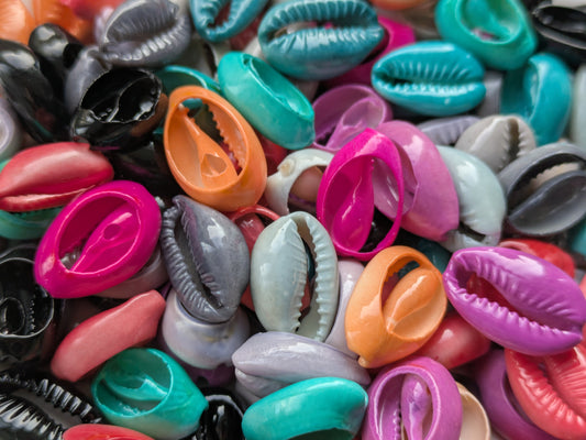 Restant kaurischelp kralenmix gekleurd (125x)