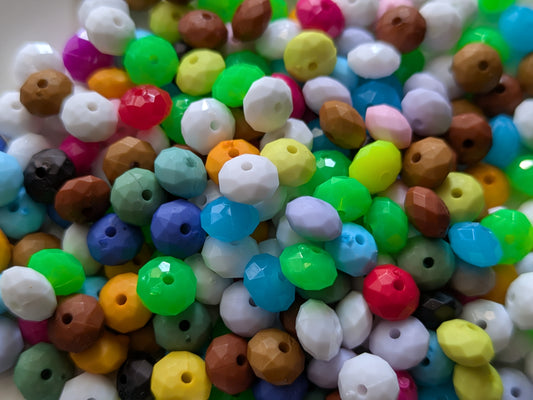 Restant acryl facetkraal mix  (500x)