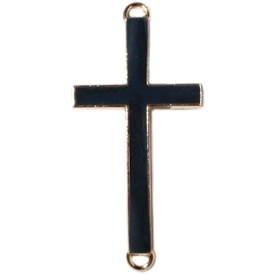 Zwischenstück Kreuz silber/schwarz (1x)