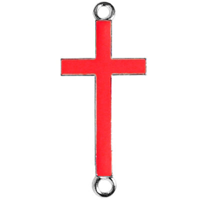 Kreuz Kreuz Silber/Orange-Rot (1x)