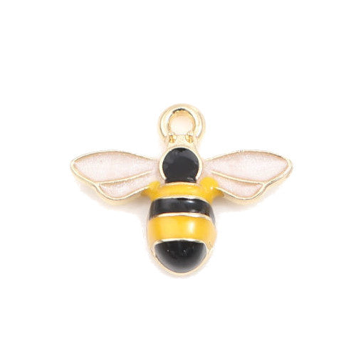 Charm mit Emaille Gold Schwarz Gelb