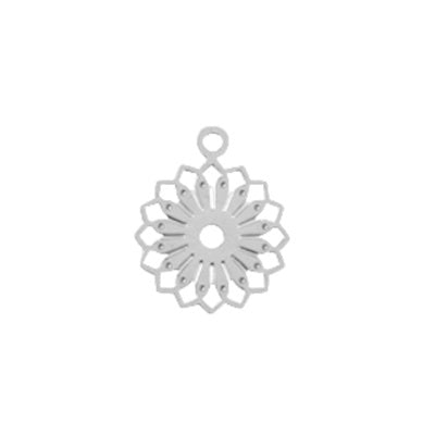 Charm filigrane Blume Silber