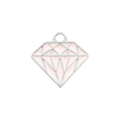 Charm BQ Metall Diamant rosa silber (1x)