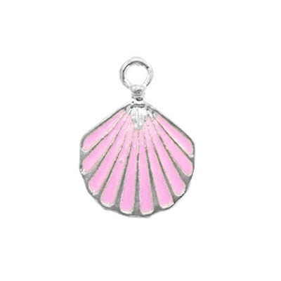 Charm BQ Metall Muschel rosa silber (1x)