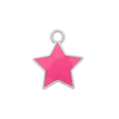 Charm BQ Metall Stern Fuchsia Silber (1x)