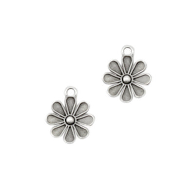 Charm DQ Metall Blume silber