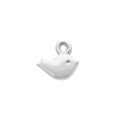 DQ Charm Mini Vogel Silber 8 mm (1x)