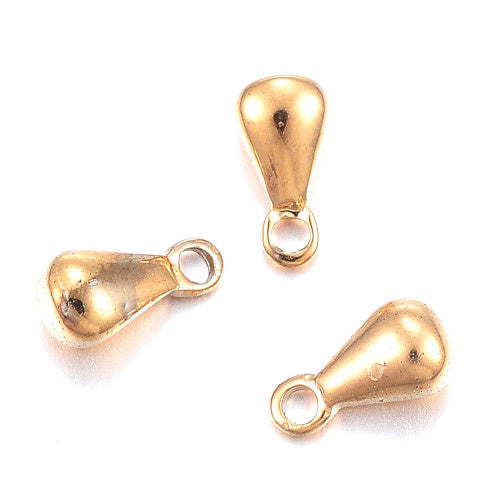 Charm Tropfen Edelstahl Gold (2x)