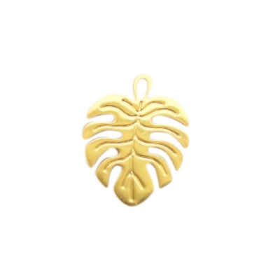 Charm filigranes Monsterablatt Gold (1x)