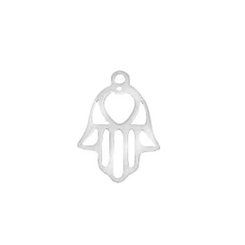 Charm Edelstahl Silber Hamsa Hand (1x)