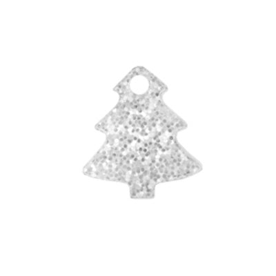 Charm Weihnachtsbaum silber glitzernd