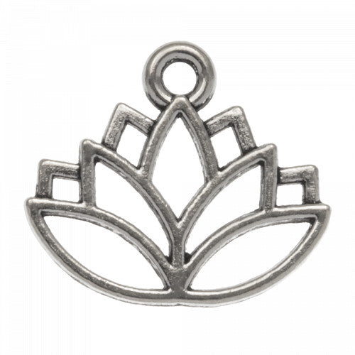 Charm Lotus silberfarben (1x)