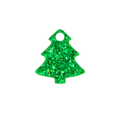 Charm Weihnachtsbaum grün glitzernd