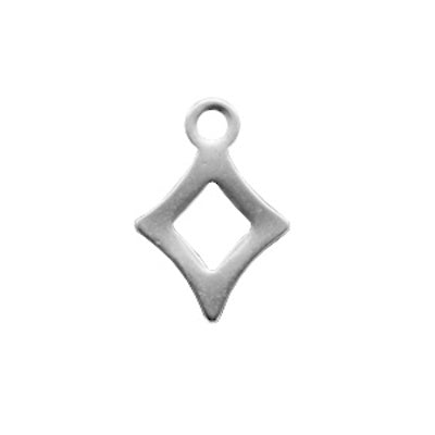 Charm Edelstahl Silber Raute (1x)