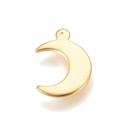 Charm Edelstahl Gold Mond (1x)