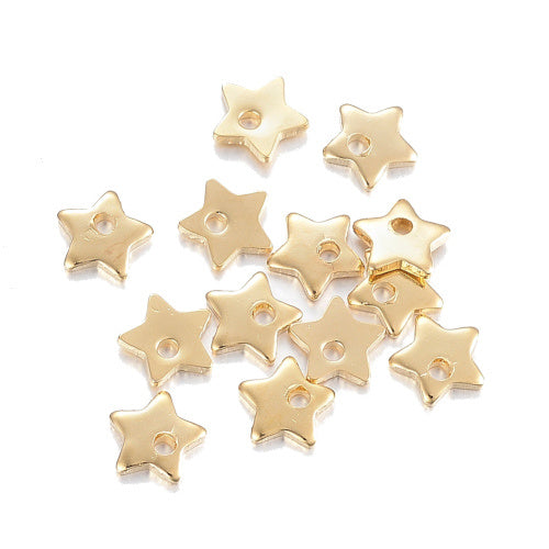 Charm Edelstahl Stern gold 5,5 x 6 mm (1x)