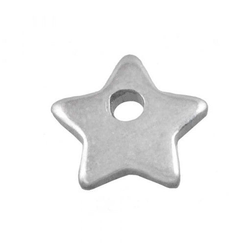 Charm Edelstahl Edelstahl Stern antik silber 6 mm (2x)