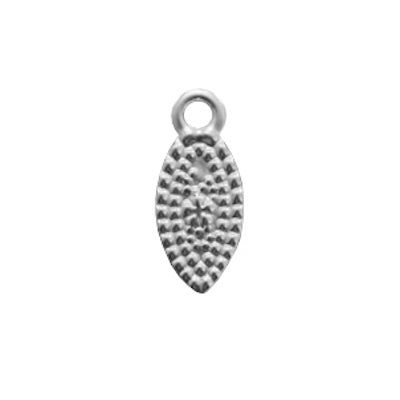 Charm Edelstahl Silber Tropfen verziert 15 x 6 mm (1x)