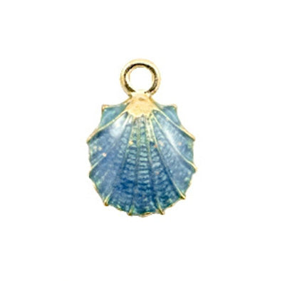 Charm Austernschale Gold / Blau (1x)