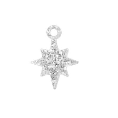 Charm Stern silber glitzernd