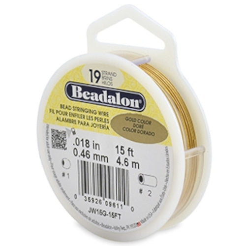 Beadalon Perlendraht Metall Gold 0,46 mm 19 Draht