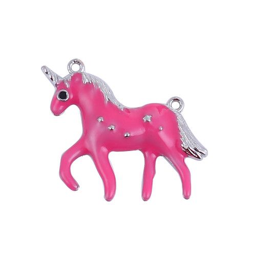 Charm Einhorn aus Metall und Emaille (1x)