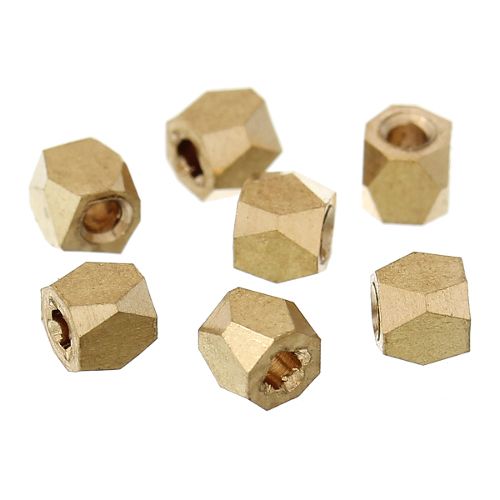 Facetten-Polygonperle goldfarben 2 mm (15x)