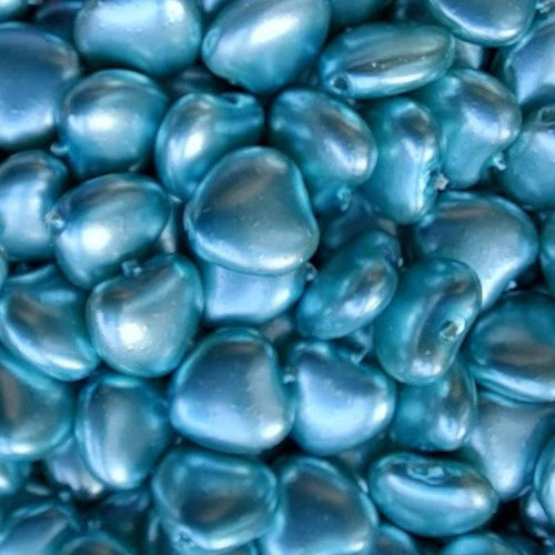 Glasperle Herzperle blau 7 mm (15x)