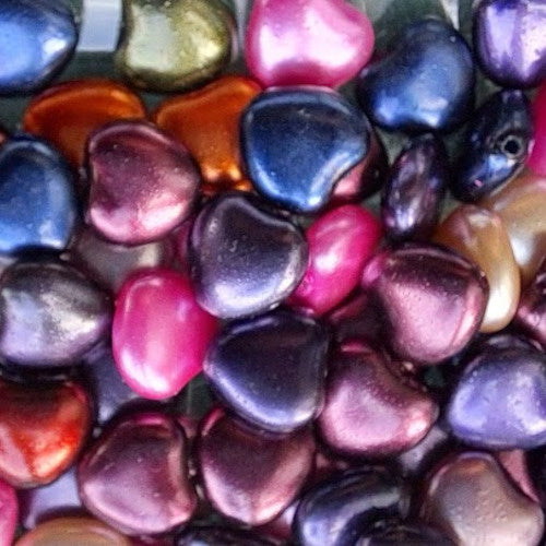 Glasperle Herzperle 7 mm Mix 1 (15x)