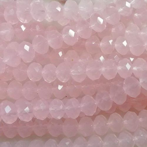 Glasperle Opal Pink Facette (15 x oder Strang)