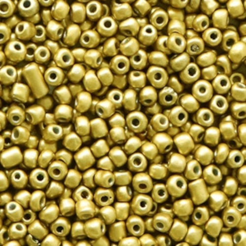 Glasperlen Rocailles 2 mm 12/0 gold metallic (10gr)