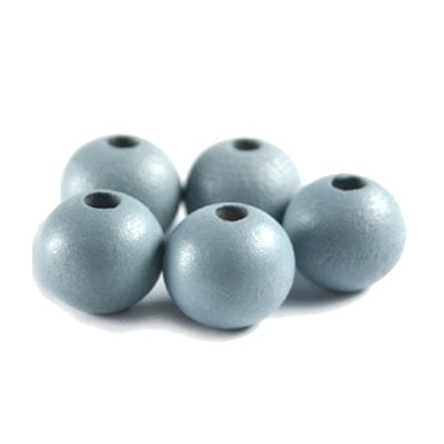 Holzperle 12 mm grau (10x)