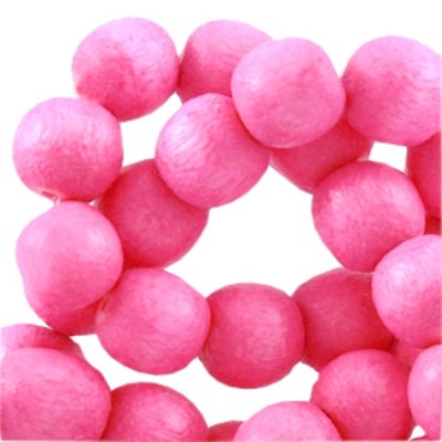 Holzperle rund neonpink 8mm (19x)