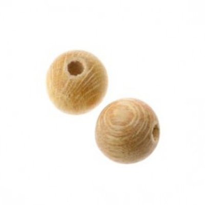 Ronde houten kraal naturel 10 mm (10x)