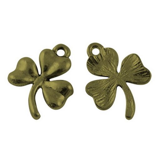 Charm Metallklee antik bronze (2x)