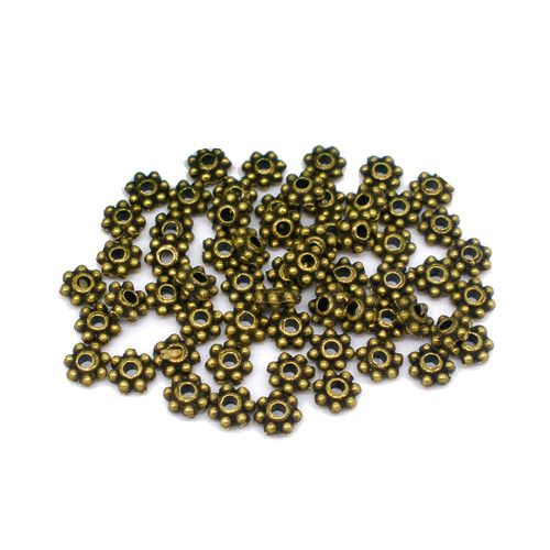 Mini-Abstandsperle antik bronze 4 mm (30x)