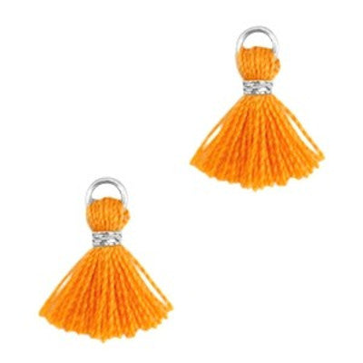 Minipinsel orange 1 cm mit Silberring