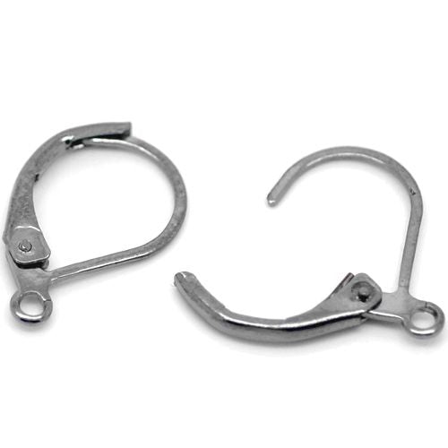 Ohrringhaken Anthrazit-Silber (PP)