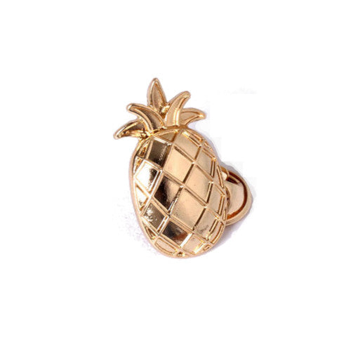 Pin Brosche Metall Ananas Gold