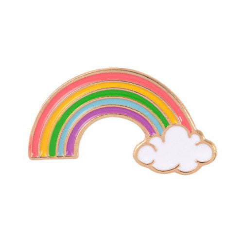 Pin Brosche Metall Regenbogenwolke