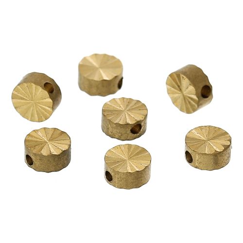 Runde flache goldfarbene Distanzperle 5 mm (6x)