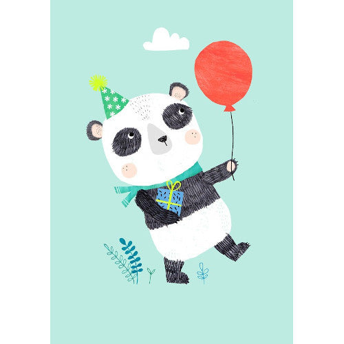 Postkaart Panda met ballon