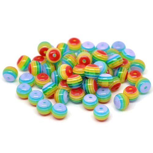 Regenbogenperle 8 mm (15x)