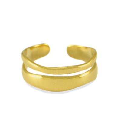 Ring Edelstahl gold organisch