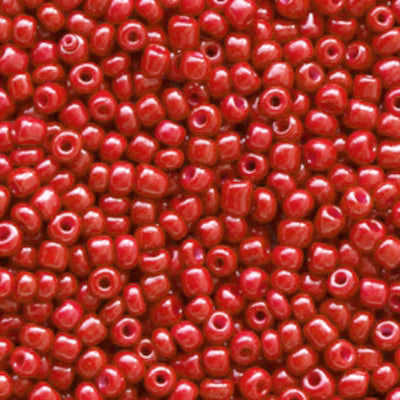 Glaskralen rocailles 2 mm 12/0 crimson rood (10gr)