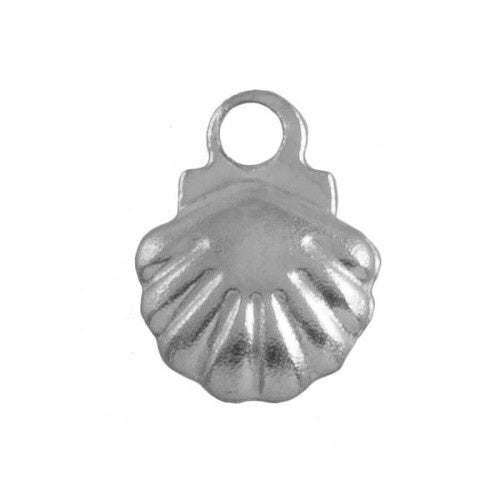 Charm Edelstahl Muschel antiksilber 7,5x 5,5 mm (1x)