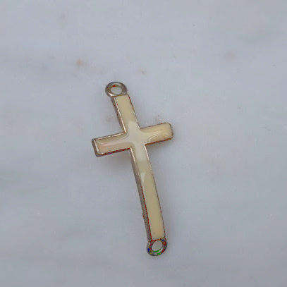 Kreuzkreuz silber/creme (1x)