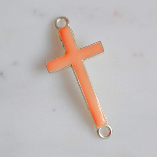 Zwischenstück Kreuz silber/orange (1x)