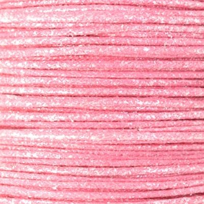 Wachsschnur Baumwolle 0,5 mm metallic rosa (5m)